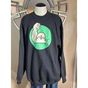 Casual Industries Popeye Muscle Seattle skyline crewneck large L‎ Black